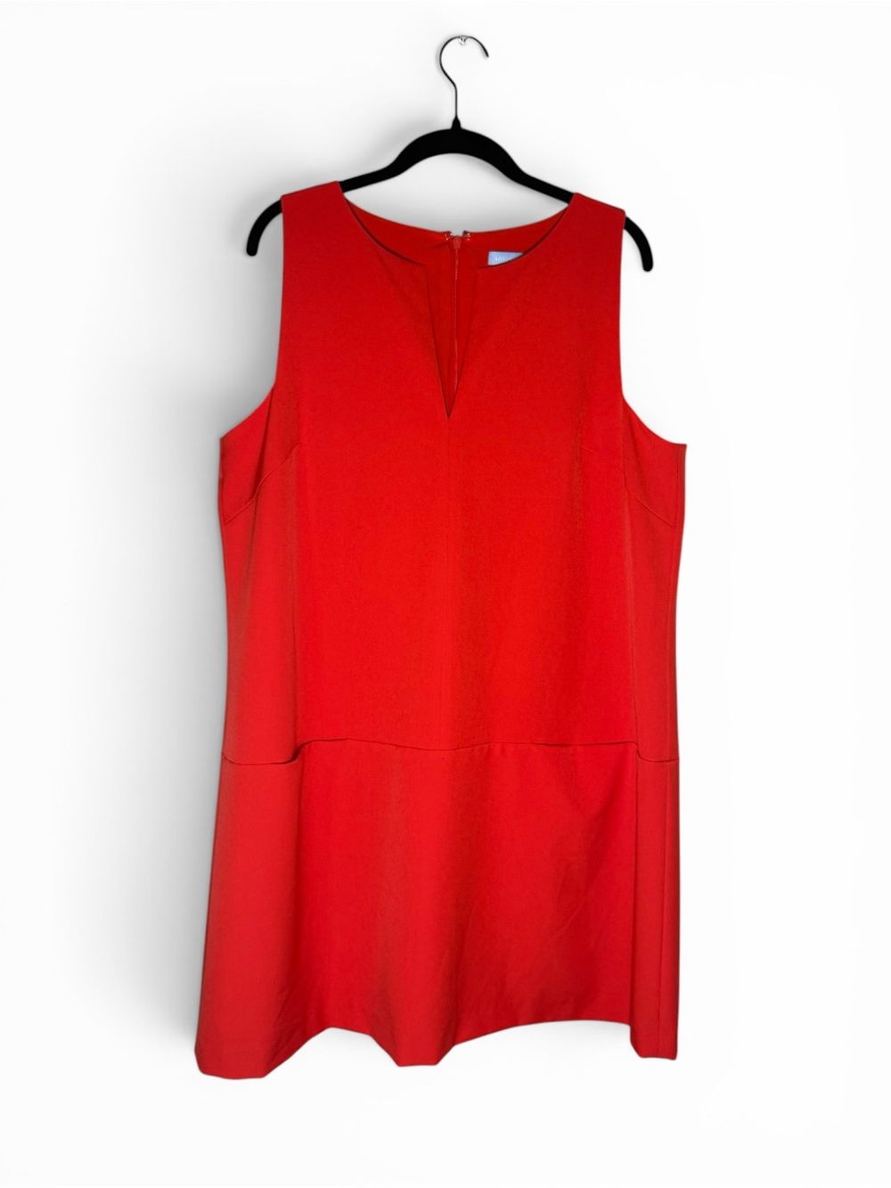 Antonio Melani Orange Red Shift Dress Size 14 Sleeveless Coral Work Dress